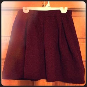 Burgundy high waist skirt